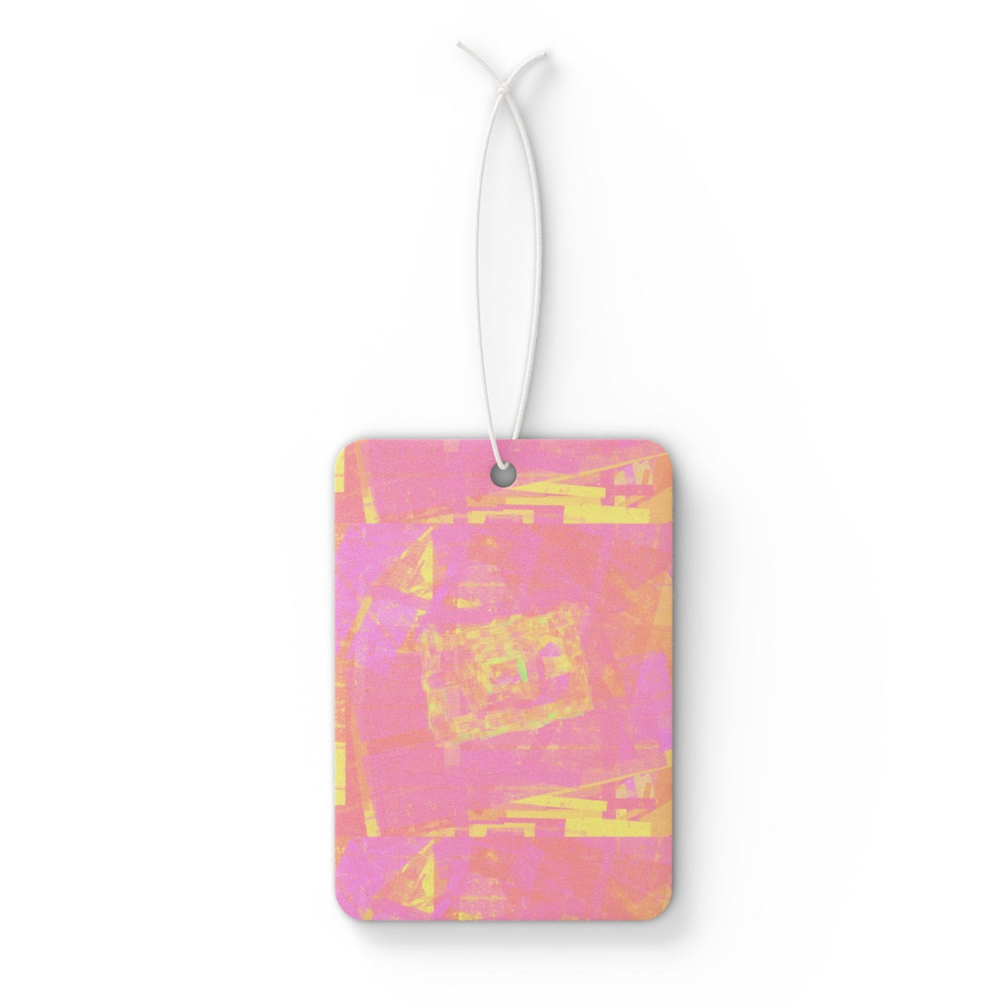 Breath Time Commute Air Freshener — Floral Pink & Sunset Yellow Abstract Illustration for